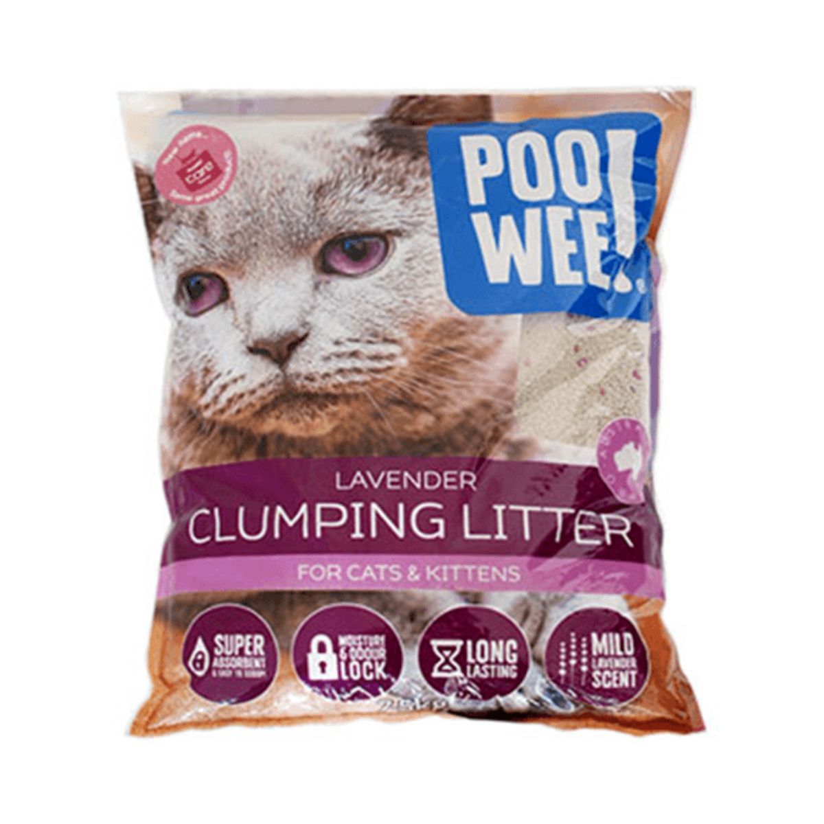 Litter Poowee Clumping Lavendar 7.5kg Cat Haven