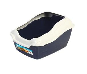 Furkidz Cat Pan Rim Set with High Back & Sides Dark Blue